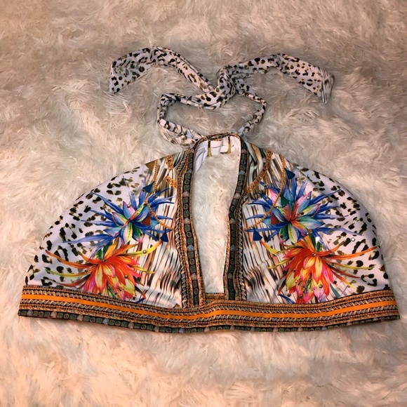 VENUS Multicolor Leopard Halter Bikini Top size 8 - Picture 11 of 12